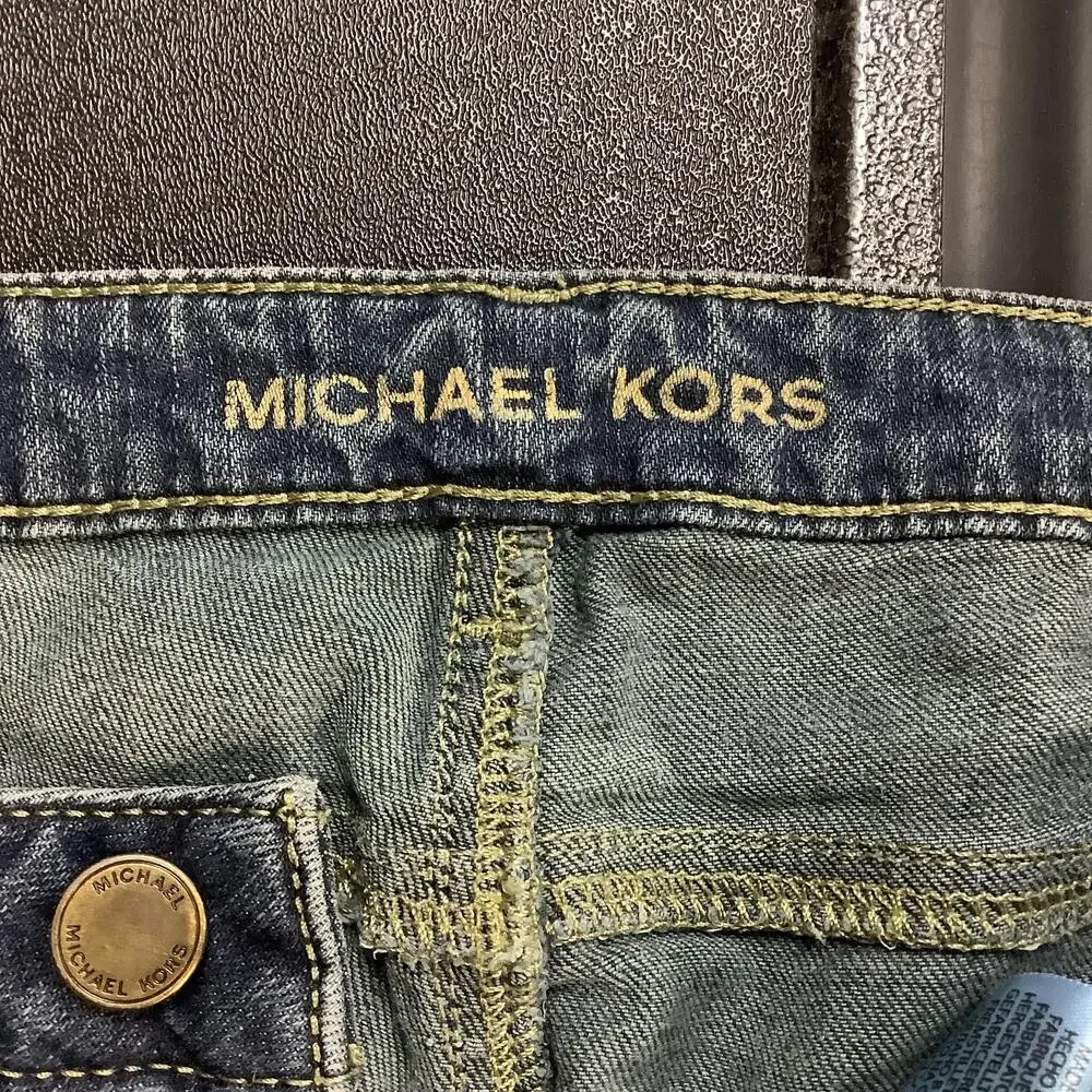 Michael Kors Jeans Womens 8 Short Blue Bootcut Stretch Denim Zip Fly Pockets